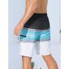 imageMens Swim Trunks with Compression Liner Zipper Cargo Pockets Bathing Suit 9 Inch QuickDry Swimming ShortsStripesgrey Blue