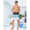 imageMens Swim Trunks with Compression Liner Zipper Cargo Pockets Bathing Suit 9 Inch QuickDry Swimming ShortsStripesgrey Blue