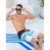 imageMens Swim Trunks with Compression Liner Zipper Cargo Pockets Bathing Suit 9 Inch QuickDry Swimming ShortsStripesgrey Blue