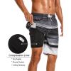 imageSILKWORLD Mens Swim Trunks with Compression Liner 9quot Beach Board Shorts Men 2 in 1 Quick Dry Bathing Suit with Pockets9inchgrey White9inchgrey White