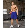 imageSILKWORLD Running Shorts for Men Quick Dry 9 Inch Basketball Athletic Shorts 2 in 1 Gym Workout Shorts with PocketsBlue