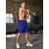 imageSILKWORLD Running Shorts for Men Quick Dry 9 Inch Basketball Athletic Shorts 2 in 1 Gym Workout Shorts with PocketsBlue