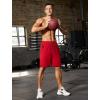 imageSILKWORLD Running Shorts for Men Quick Dry 9 Inch Basketball Athletic Shorts 2 in 1 Gym Workout Shorts with PocketsWine Red