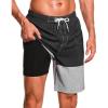 imageSILKWORLD Mens Swim Trunks with Compression Liner 9quot Beach Board Shorts Men 2 in 1 Quick Dry Bathing Suit with Pockets9inchblackgrey
