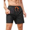 imageSILKWORLD Mens Swim Trunks Quick Dry Bathing Suits 6 Inch Swimming Shorts with Compression Liner and Zipper PocketsBlack