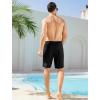 image:imageSILKWORLD Mens Swim Trunks with Compression Liner 9 Swimming Trunk 2 in 1 Beach Quick Dry Shorts with Zipper PocketA0 Black