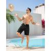 image:imageSILKWORLD Mens Swim Trunks with Compression Liner 9 Swimming Trunk 2 in 1 Beach Quick Dry Shorts with Zipper PocketA0 Black