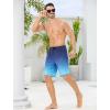 image:imageSILKWORLD Mens Swim Trunks with Compression Liner 9 Swimming Trunk 2 in 1 Beach Quick Dry Shorts with Zipper PocketBlack Blue Green Gradient
