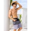 image:imageSILKWORLD Mens Swim Trunks with Compression Liner 9 Swimming Trunk 2 in 1 Beach Quick Dry Shorts with Zipper PocketBlack Grey Stripes