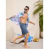 image:imageSILKWORLD Mens Swim Trunks with Compression Liner 9 Swimming Trunk 2 in 1 Beach Quick Dry Shorts with Zipper PocketGrey Blue