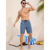 image:imageSILKWORLD Mens Swim Trunks with Compression Liner 9 Swimming Trunk 2 in 1 Beach Quick Dry Shorts with Zipper PocketGrey Blue