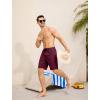 image:imageSILKWORLD Mens Swim Trunks with Compression Liner 9 Swimming Trunk 2 in 1 Beach Quick Dry Shorts with Zipper PocketWine Red