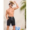 image:imageSILKWORLD Mens Swim Trunks with Compression Liner Quick Dry 9 Bathing Suit Summer Beach Swimming Shorts with Zip PocketsA01black