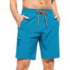 image:imageSILKWORLD Mens Swim Trunks with Compression Liner Quick Dry 9 Bathing Suit Summer Beach Swimming Shorts with Zip PocketsA04peacock Blue
