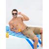 image:imageSILKWORLD Mens Swim Trunks with Compression Liner Quick Dry 9 Bathing Suit Summer Beach Swimming Shorts with Zip PocketsA07khaki