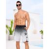 image:imageSILKWORLD Mens Swim Trunks with Compression Liner Quick Dry 9 Bathing Suit Summer Beach Swimming Shorts with Zip PocketsGradientblackgray