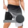 image:imageSILKWORLD Mens Swim Trunks with Compression Liner Quick Dry 9 Bathing Suit Summer Beach Swimming Shorts with Zip PocketsGradientblackgray