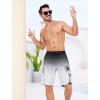 image:imageSILKWORLD Mens Swim Trunks with Compression Liner Quick Dry 9 Bathing Suit Summer Beach Swimming Shorts with Zip PocketsGradientblackgray