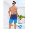 image:imageSILKWORLD Mens Swim Trunks with Compression Liner Quick Dry 9 Bathing Suit Summer Beach Swimming Shorts with Zip PocketsGradientblue