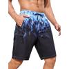 image:imageSILKWORLD Mens Swim Trunks with Compression Liner Quick Dry 9 Bathing Suit Summer Beach Swimming Shorts with Zip PocketsGradientblueblack