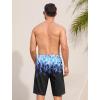 image:imageSILKWORLD Mens Swim Trunks with Compression Liner Quick Dry 9 Bathing Suit Summer Beach Swimming Shorts with Zip PocketsGradientblueblack