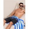 image:imageSILKWORLD Mens Swim Trunks with Compression Liner Quick Dry 9 Bathing Suit Summer Beach Swimming Shorts with Zip PocketsGradientblueblack