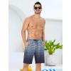 image:imageSILKWORLD Mens Swim Trunks with Compression Liner Quick Dry 9 Bathing Suit Summer Beach Swimming Shorts with Zip PocketsGradientlight Grey Stripes