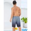 image:imageSILKWORLD Mens Swim Trunks with Compression Liner Quick Dry 9 Bathing Suit Summer Beach Swimming Shorts with Zip PocketsGradientlight Grey Stripes
