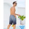 image:imageSILKWORLD Mens Swim Trunks with Compression Liner Quick Dry 9 Bathing Suit Summer Beach Swimming Shorts with Zip PocketsGradientlight Grey Stripes