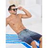 image:imageSILKWORLD Mens Swim Trunks with Compression Liner Quick Dry 9 Bathing Suit Summer Beach Swimming Shorts with Zip PocketsGradientlight Grey Stripes