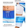 image:imageSILKWORLD Mens Swim Trunks with Compression Liner Quick Dry 9 Bathing Suit Summer Beach Swimming Shorts with Zip PocketsStripesbluewhite