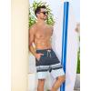 image:imageSILKWORLD Mens Swim Trunks with Compression Liner Quick Dry 9 Bathing Suit Summer Beach Swimming Shorts with Zip PocketsStripesnavyblue