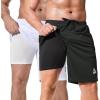 image:imageSILKWORLD Mens Athletic Basketball Shorts  10 Mesh Cool Dry Gym Workout Shorts with Liner and Zipper Pockets2pcsBlackwhite