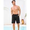 image:imageSILKWORLD Mens Swim Trunks Compression Lined Swimming Shorts 9 QuickDry Bathing Suits with Zipper Cargo PocketsA00 Black