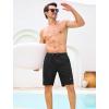 image:imageSILKWORLD Mens Swim Trunks Compression Lined Swimming Shorts 9 QuickDry Bathing Suits with Zipper Cargo PocketsA00 Black