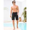 image:imageSILKWORLD Mens Swim Trunks Compression Lined Swimming Shorts 9 QuickDry Bathing Suits with Zipper Cargo PocketsA00 Black