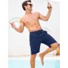 image:imageSILKWORLD Mens Swim Trunks Compression Lined Swimming Shorts 9 QuickDry Bathing Suits with Zipper Cargo PocketsA01 Navy Blue