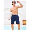 image:imageSILKWORLD Mens Swim Trunks Compression Lined Swimming Shorts 9 QuickDry Bathing Suits with Zipper Cargo PocketsA01 Navy Blue