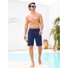 image:imageSILKWORLD Mens Swim Trunks Compression Lined Swimming Shorts 9 QuickDry Bathing Suits with Zipper Cargo PocketsA01 Navy Blue