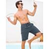 image:imageSILKWORLD Mens Swim Trunks Compression Lined Swimming Shorts 9 QuickDry Bathing Suits with Zipper Cargo PocketsA03 Dark Grey
