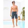 image:imageSILKWORLD Mens Swim Trunks Compression Lined Swimming Shorts 9 QuickDry Bathing Suits with Zipper Cargo PocketsA03 Dark Grey