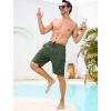 image:imageSILKWORLD Mens Swim Trunks Compression Lined Swimming Shorts 9 QuickDry Bathing Suits with Zipper Cargo PocketsArmy Green