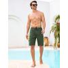 image:imageSILKWORLD Mens Swim Trunks Compression Lined Swimming Shorts 9 QuickDry Bathing Suits with Zipper Cargo PocketsArmy Green
