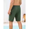 image:imageSILKWORLD Mens Swim Trunks Compression Lined Swimming Shorts 9 QuickDry Bathing Suits with Zipper Cargo PocketsArmy Green