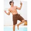 image:imageSILKWORLD Mens Swim Trunks Compression Lined Swimming Shorts 9 QuickDry Bathing Suits with Zipper Cargo PocketsBrown