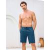 image:imageSILKWORLD Mens Swim Trunks Compression Lined Swimming Shorts 9 QuickDry Bathing Suits with Zipper Cargo PocketsCopenblue