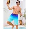 image:imageSILKWORLD Mens Swim Trunks Compression Lined Swimming Shorts 9 QuickDry Bathing Suits with Zipper Cargo PocketsGradient Blue Green