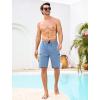 image:imageSILKWORLD Mens Swim Trunks Compression Lined Swimming Shorts 9 QuickDry Bathing Suits with Zipper Cargo PocketsGrey Blue