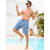 image:imageSILKWORLD Mens Swim Trunks Compression Lined Swimming Shorts 9 QuickDry Bathing Suits with Zipper Cargo PocketsGrey Blue