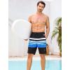 image:imageSILKWORLD Mens Swim Trunks Compression Lined Swimming Shorts 9 QuickDry Bathing Suits with Zipper Cargo PocketsStripes Blue Black White
